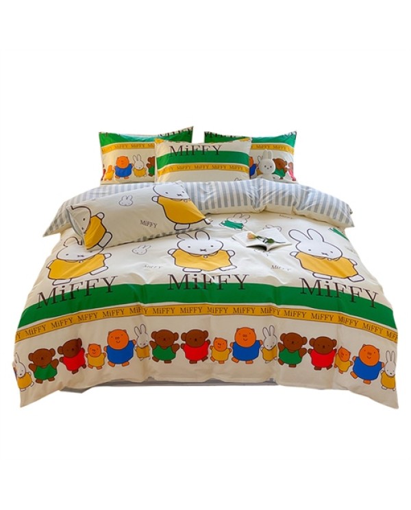 2025 new version of the genuine Mifie Rabbit cartoon cartoon small fresh all -cotton four -piece set