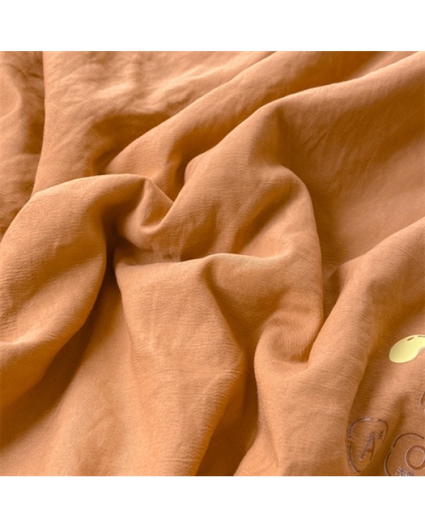 2025 new water washing cotton and hemp Doudou pure color summer is four -piece set