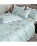 2025 New 60s Washing True Silk Cooling Ice Silk Embroidery Broken Crane Four-piece Set-Yuzhi Love