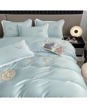 2025 New 60s Washing True Silk Cooling Ice Silk Embroidery Broken Crane Four-piece Set-Yuzhi Love