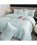 2025 New 60s Washing True Silk Cooling Ice Silk Embroidery Broken Crane Four-piece Set-Yuzhi Love