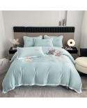 2025 New 60s Washing True Silk Cooling Ice Silk Embroidery Broken Crane Four-piece Set-Yuzhi Love