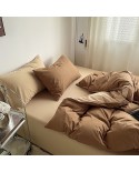 2025 new all -cotton water washing cotton solid color encryption double -piece four -piece four -piece double -piece
