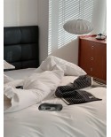 2025 new super five -star hotel pure white 100 tribute satin bed single four -piece bed product hotel cloth grass