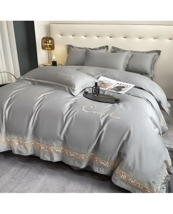 2025 new A category 100 new Xinjiang long velvet cotton embroidery four-piece set-gilt years