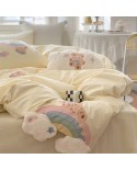 2025 New Washing Cotton Embroidery Four-piece Set-Rainbow Bear