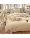 2025 New Washing Cotton Embroidery Four-piece Set-Rainbow Bear