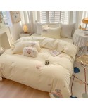 2025 New Washing Cotton Embroidery Four-piece Set-Rainbow Bear