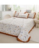 2025 new water washing cotton and hemp double -layer gauze bed lid single -piece bed cover three -piece set
