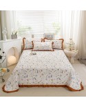 2025 new water washing cotton and hemp double -layer gauze bed lid single -piece bed cover three -piece set