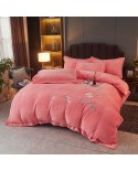 2025 new milk velvet embroidery four -piece set of ten miles of spring breeze series sheet sheet four -piece set
