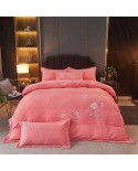 2025 new milk velvet embroidery four -piece set of ten miles of spring breeze series sheet sheet four -piece set