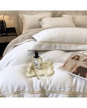 2025 Autumn and Winter New Products Luxury Gao Ding Condor Milk Velvet Series 1.5M Single Single Four -piece Baiyue Milk White