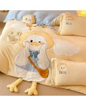 2025 Autumn and winter new high -end high -end gas full of cute three -dimensional embroidered milk velvet series 1.2M bed single three -piece set